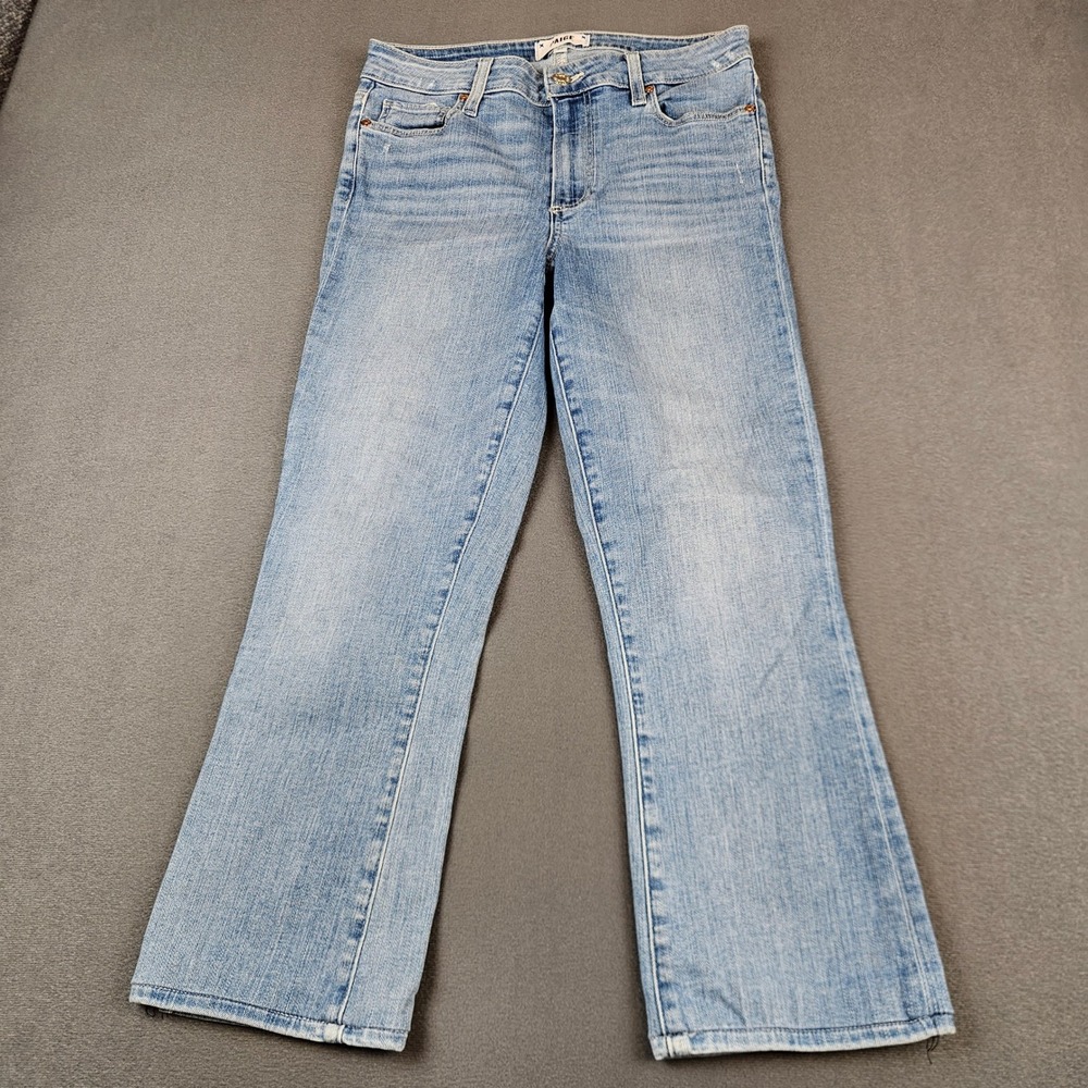 PAIGE Colette Crop Flare Jeans Womens 27 Light Wash Stretch Denim Cropped